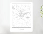 Enterprise Map Print, Wall Art, Enterprise Print, Enterprise Map Poster, Al Wall Art, Travel Print, Map Wall Art, Prints, Travel E1650v4