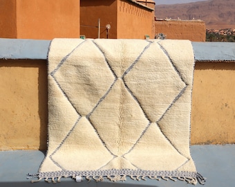 Custom Size  Beni Ourain Moroccan Rug - Living Room And Bedrom - Minimalist Berber Rug - Handmade Traditionally Rug