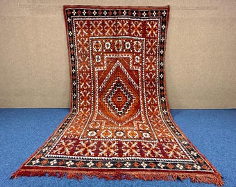 Authentic Large Boujaad Rug from Morocco 7x13 ft – Handwoven Wool Carpet – Living Room Boho Rug – Moroccan Bedroom Decor –Free Shipping