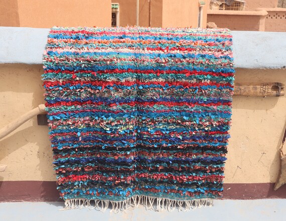 amazing Boucherouite rug, 4x5 antique rug, beautiful rug, flatweave moroccan rug, stunning berber rug, handmade wool rug, boujaad rug