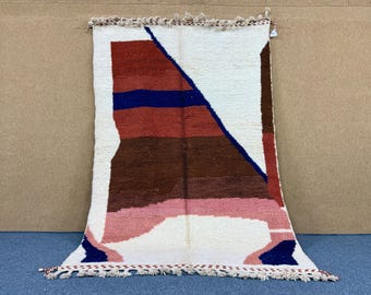 Authentic Berber rug 5x8 – Handmade Azilal Rug – Authentic Moroccan Wool – Traditionally Rugs Beni ourain – Colored Area Rug –Home Decorful