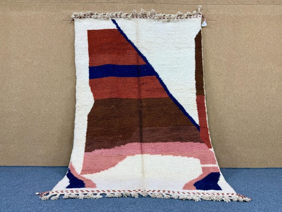 Authentic Berber rug 5x8 – Handmade Azilal Rug – Authentic Moroccan Wool – Traditionally Rugs Beni ourain – Colored Area Rug –Home Decorful