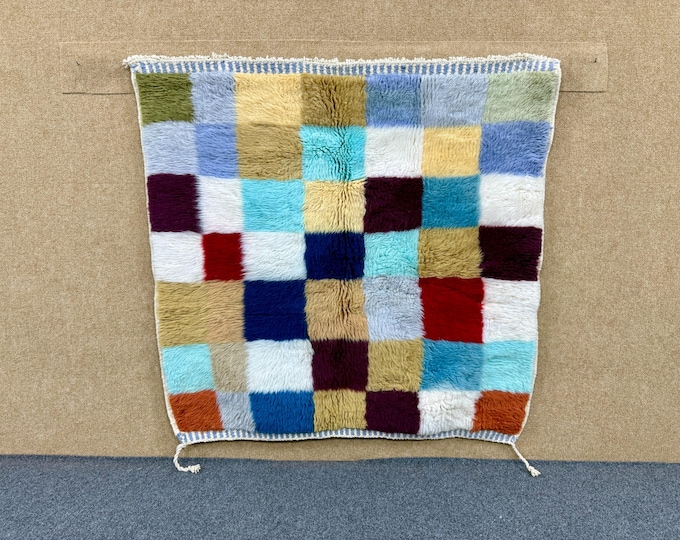 Multicolored Moroccan Mrirt rug - Ultra Soft Carpet - Berber Wool Aria Rug - Custom Living Room Rug