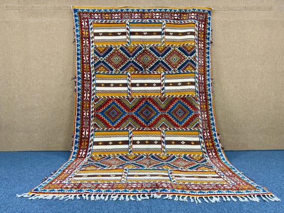 Unique Moroccan Rug 6x10 ft – Berber Rug – Traditionally Rug – Bohemian Living Room Rug – Moroccan Home Decor – Free Shipping