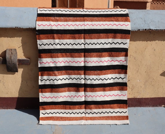 AMAZING MOROCCAN RUG , 3x6 rug, flat weave rug, handmade rug, berber rug, morrocan rug, kilim rug, boujaad rug, azilal rug, bedroom rug