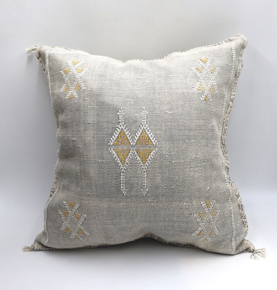 GRAY MORROCAN cactus silk PILLOW 18x18 pillow covers, handmade throw pillow cover, halloween pillow