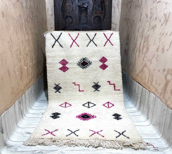 Custom Beni Ourain Rug-Beautiful Moroccan Rug - Berber Rug - Hand-Knotted Moroccan Wool Rug - Boho Interior Decor- Handmade Carpet
