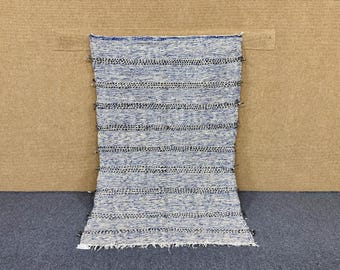 Berber Kilim Rug 3x5 ft – Modern Flat Weave Handmade Carpet –Zanafi Rug for Living Room– Timeless Designs Rug– Moroccan Rug – Free Shipping