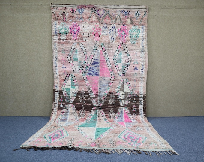 Antique Vintage Moroccan Rug 6x11 - Handwoven Berber Rug - Unique Wool Rug -Boujaad Rug -Colorful Moroccan Area Rug -Boho Decor