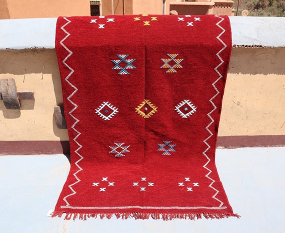 MINIMALIST MOROCCAN BERBER rug, 4x7 rug, , boujad rug, handwoven kilim rug, wool rug