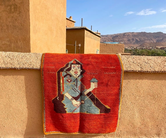 BERBER MOROCCAN RUG - 4x5 rug, handmade area rug, piece of art wool rug