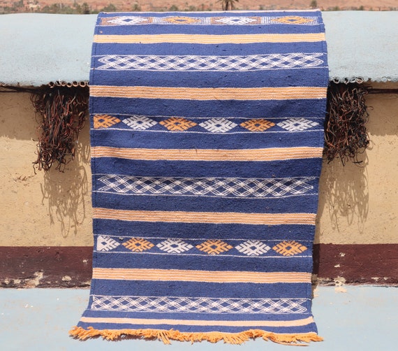cactus silk blue rug, 2x4 rug, agave cactus, silk rug,  stunning vibrant rug, wool area rug, flat weave rug, berber rug, handmade rug