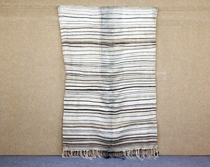Vintage Moroccan Rug 5x6 - Handwoven Berber Rug - Flat Weave Rug For Living Room - Kilim Moroccan Rug - Boho Decor