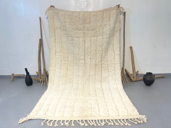 Authentic Beni Ourain Rug -Light Colored Rug-Costume Size Rugs-Hand‑knotted Rug- Handmade Moroccan Wool Carpet- Made to Order Size