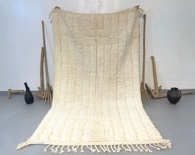 Authentic Beni Ourain Rug -Light Colored Rug-Costume Size Rugs-Hand‑knotted Rug- Handmade Moroccan Wool Carpet- Made to Order Size