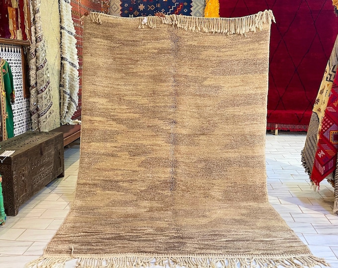 Custom-Sized Moroccan Berber Rug -Moroccan area rug camel wool berber carpet from Beni Mrirt tribe