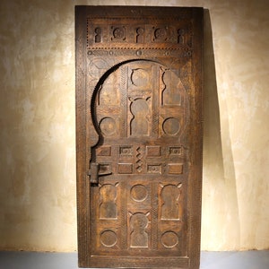 berber door, cedar door, african door art, wooden door - custom door - vintage door - moroccan decor - free shipping - wood door