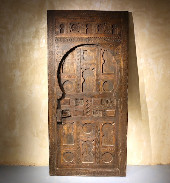 berber door, cedar door, african door art, wooden door - custom door - vintage door - moroccan decor - free shipping - wood door