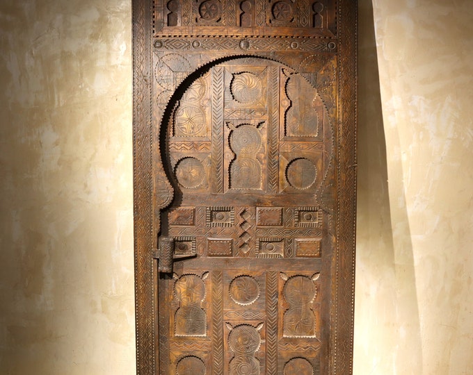 berber door, cedar door, african door art, wooden door - custom door - vintage door - moroccan decor - free shipping - wood door
