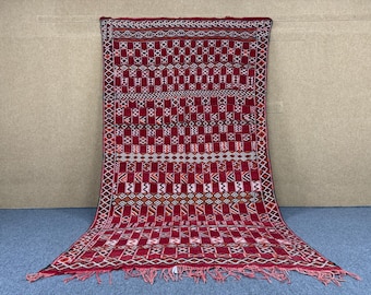 6x11 ft Vintage Moroccan Beni Mguild rug– Vintage Tribal Wool Carpet – Timeless Berber Design Carpet – Free Shipping