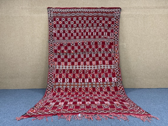 6x11 ft Vintage Moroccan Beni Mguild rug– Vintage Tribal Wool Carpet – Timeless Berber Design Carpet – Free Shipping