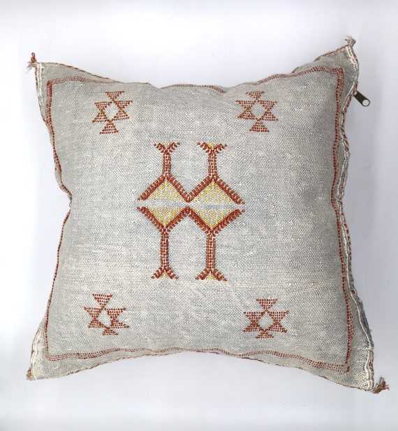 GRAY MORROCAN cactus silk PILLOW 18x18 pillow covers, handmade throw pillow cover, halloween pillow