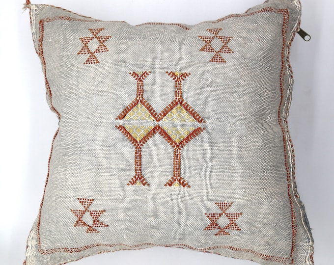 GRAY MORROCAN cactus silk PILLOW 18x18 pillow covers, handmade throw pillow cover, halloween pillow