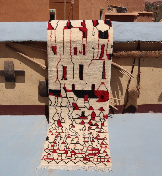 amazing moroccan rug, 2x8 rug, beni ouarain rug, milticolor rug, bohemian decor, stunning handmade wool rug, amazing runner wool rug