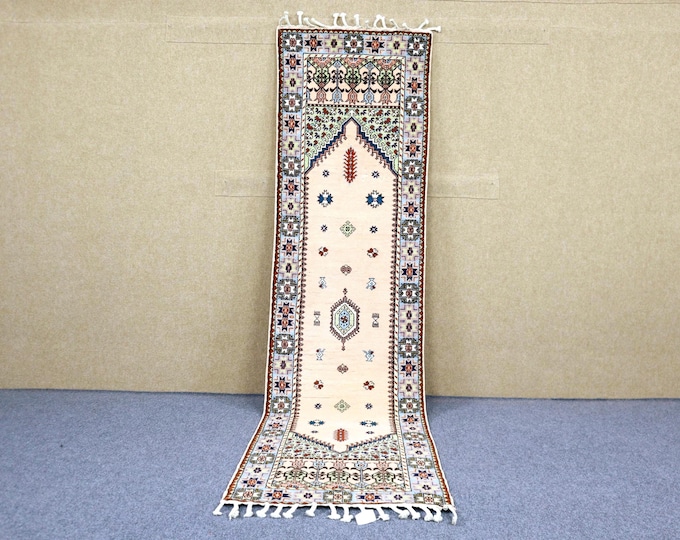 Premium Moroccan Runner Rug 3x10 - Natural Wool Area Rug - Handwoven Berber Rug - Narrow Moroccan Runner for Hallway and Entryway