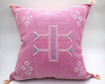 PINK MORROCAN cactus silk PILLOW 18x18 throw pillow cover, handmade pillow cover, halloween pillow