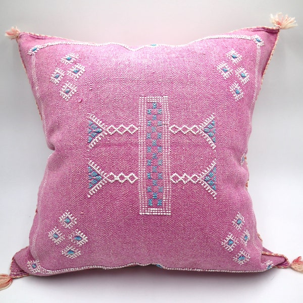 Moroccan pillow - cactus silk pillow - sabra pillow - light pink moroccan pillow - pink throw pillow - 18x18 pillow cover