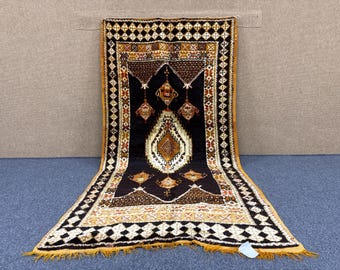 Luxury Moroccan Rug 3x7 ft – Taznakht Wool Carpet – Berber rug– Bohemian Living Room Rug – Boho Home Décor – Free Shipping