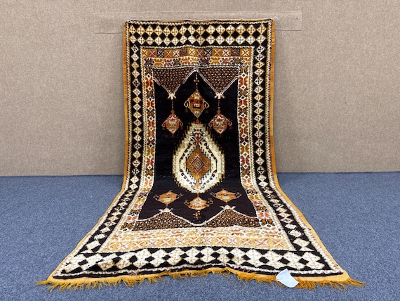 Luxury Moroccan Rug 3x7 ft – Taznakht Wool Carpet – Berber rug– Bohemian Living Room Rug – Boho Home Décor – Free Shipping