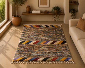 Berber Beni Mrirt 3x5 Rug – Cozy Moroccan Wool - Handmade Wool Rug from Morocco – Atlas Wool Carpet– Luxury Berber Rug for Living Room