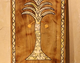 moroccan door, date palm tree, berber door, cedar door, 14x23 inch door, top of door decor