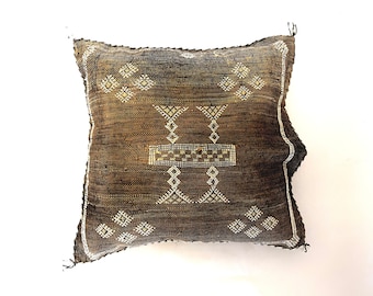 BROWN MOROCCAN cactus silk throw PILLOW 18x18 throw pillow cover, handmade pillow cover, halloween pillow