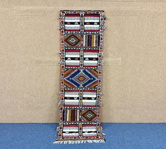 Moroccan Glaoui Runner 2x5 ft  – Handmade Wool Rug - Handcrafted Tribal Hallway Rug  – Wool Hallway & Entryway Decor - Free Shipping