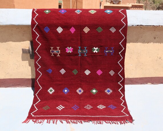 GORGEOUS MOROCCAN BERBER 4x8 rug, Azilal rug, Boujaad area rug, flat weave rug, handmade rug, wool rug,beni mguild rug,akhnif rug