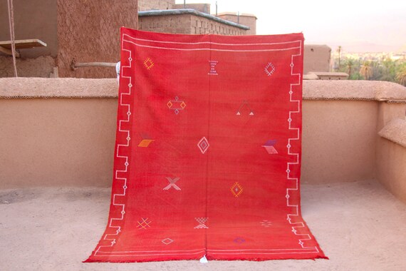 Customizable Moroccan cactus sabra red Rug - Transform Your Space with Personalized Elegance