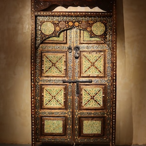 moroccan door, berber door, moroccan door knocker, traditional berber door, ceder door, gold door- unique door - art door - ivory door