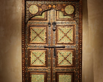 moroccan door, berber door, moroccan door knocker, traditional berber door, ceder door, gold door- unique door - art door - ivory door