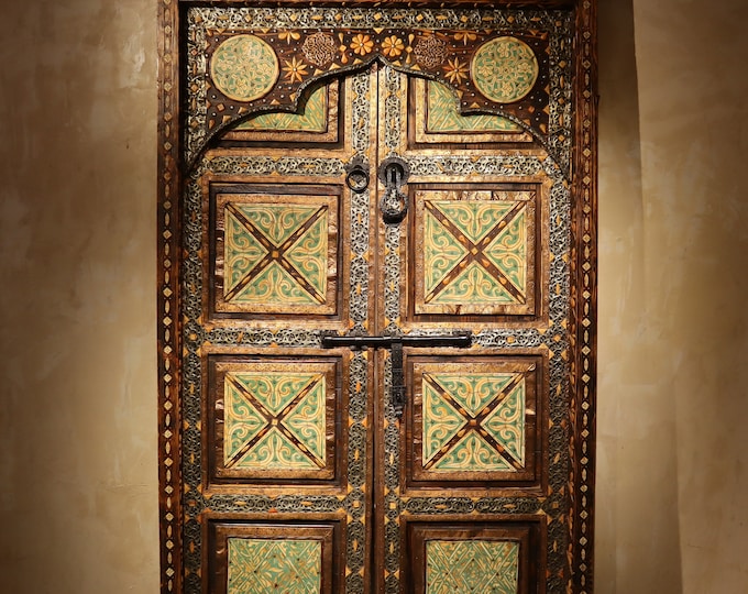 moroccan door, berber door, moroccan door knocker, traditional berber door, ceder door, gold door- unique door - art door - ivory door
