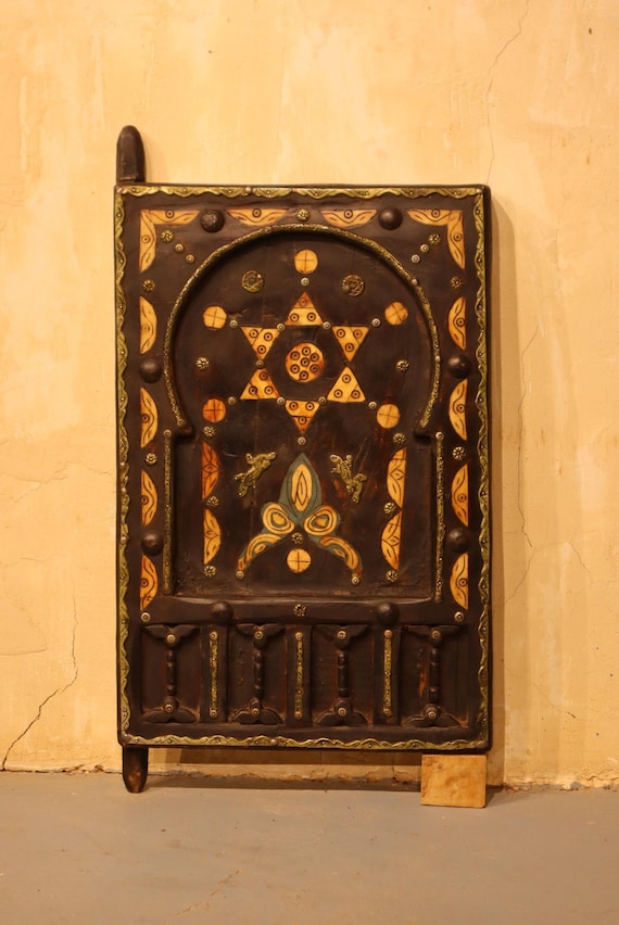 moroccan door frame, 15x23 in frame, berber door, open door art, handmade door, african door,yellow door cabinet knobs