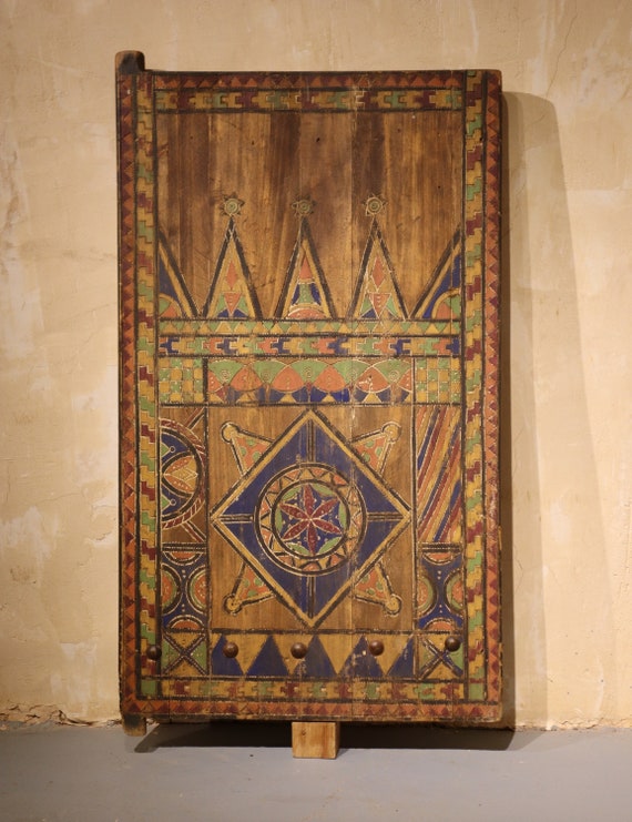 geometric barn door, berber door, cedar door, open door art, 23x39 inch door, moroccan door art
