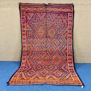 Vintage Boujaad Teppich 6x10 ft – Marokkanischer Handgemachter Wollteppich – Boho Tribal Teppich – Wohnzimmer Teppich – Boho Berber Teppich – Kostenloser Versand