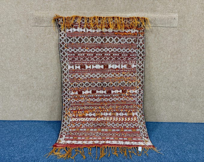 Vintage Kilim Striped Kilim Rug 3x5 - Handcrafted Berber Rug - Small Moroccan Rug - Pure Wool Rug - Vibrant Kilim Rug