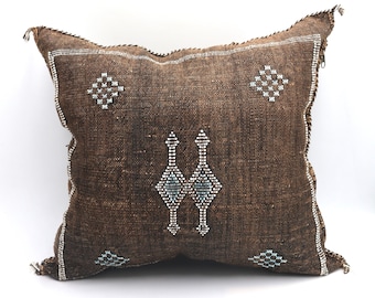 BROWN MORROCAN cactus silk PILLOW 18x18 pillow covers, handmade throw pillow cover, halloween pillow