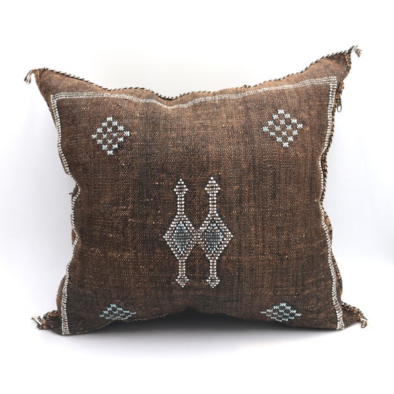 BROWN MORROCAN cactus silk PILLOW 18x18 pillow covers, handmade throw pillow cover, halloween pillow