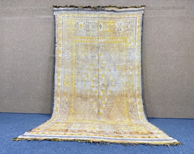 Amazing Vintage Moroccan Rug 6x11 - Handmade Flatweave Rug - Unique Berber Rug - Boho Moroccan Carpet