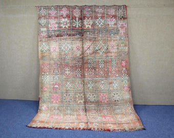 Moroccan Vintage Rug 6x9 - Unique Berber Rug - Handwoven Wool Area Rug - Large Moroccan Rug - Bohemian Tribal Carpet